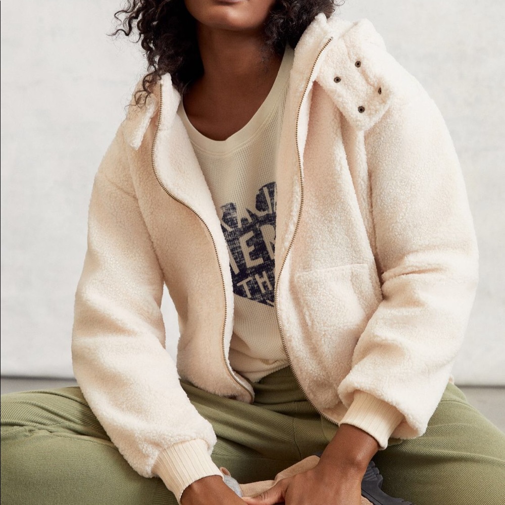 ANTHROPOLOGIE S GILLIAN SHERPA HOODIE JACKET